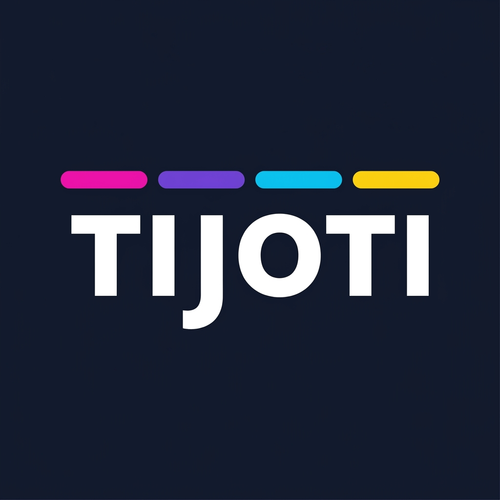 TIJOTI logo with a dark navy background